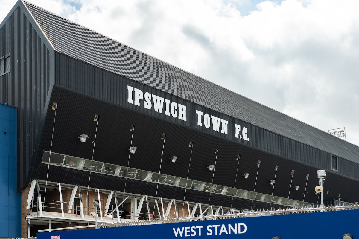 West Stand at Portman Road stadium in Ipswich